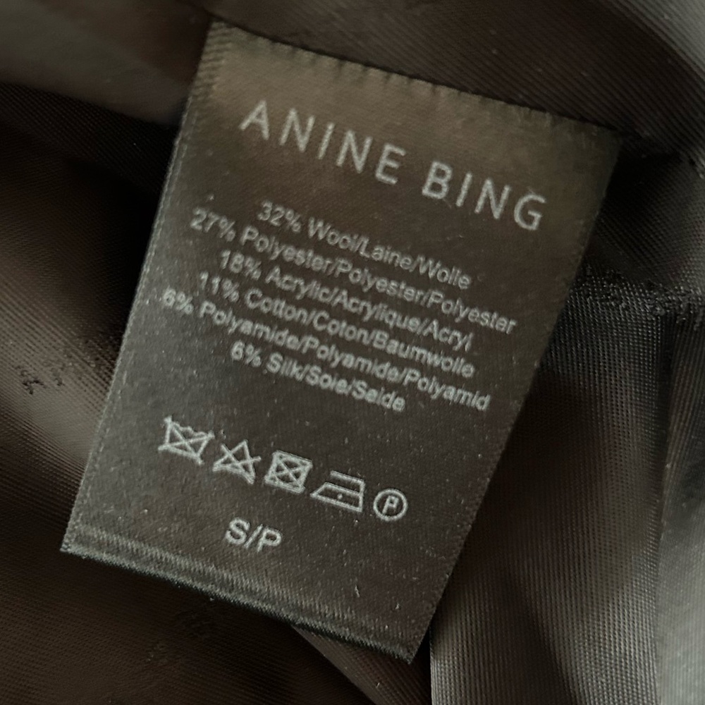 Anine Bing Quinn Blazer Textured Gray Suit Jacket small - Picture 7 of 16